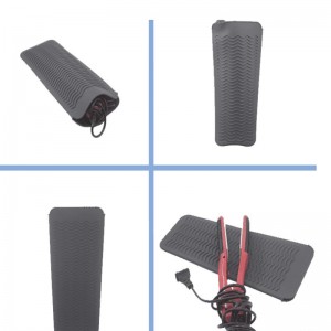 Ανθεκτική σακούλα χαλιών σιλικόνης, Φορητό ανθεκτικό στη θερμότητα κάλυμμα σακουλών ταξιδιού αντιολισθητικό χαλί για σίδερο για μπούκλες, ίσιωμα μαλλιών, αποθήκευση ραβδιών